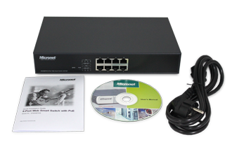 8-port Web Smart PoE Switch with 8-port PoE, 120 Watts